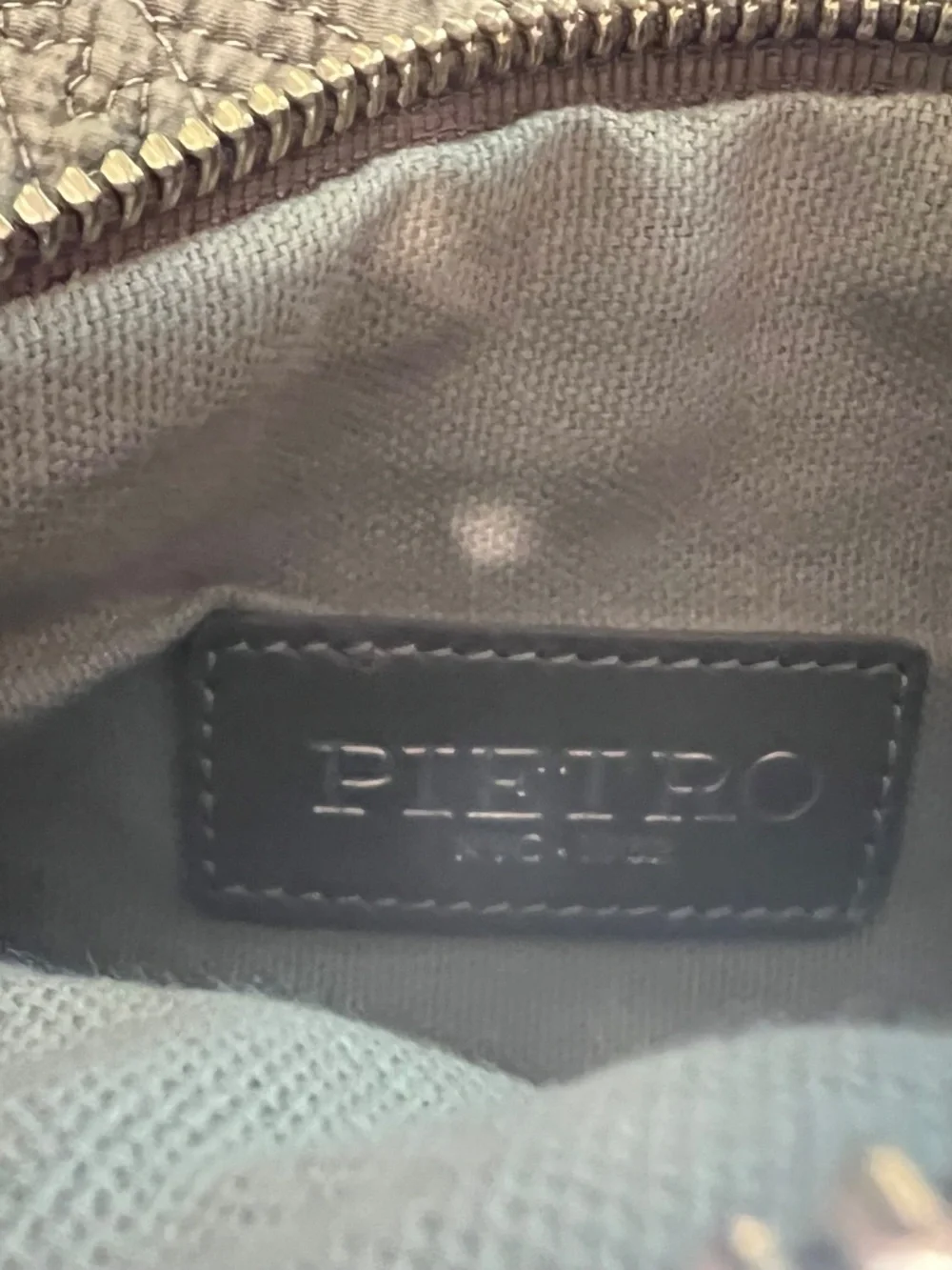 Pietro NYC Fine Leather 3 Zipper Taupe Crossbody Bag or Wristlet with Strap